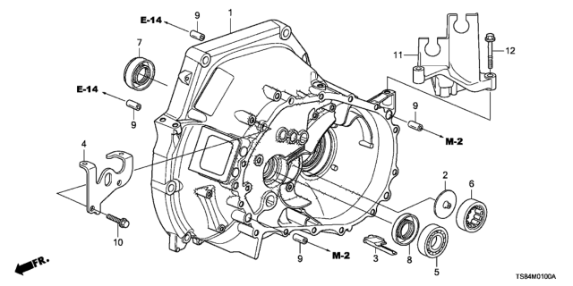 2012 Honda Civic MT Clutch Case (1.8L) Diagram