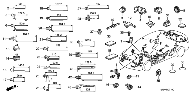 2006 Honda Civic Harness Band - Bracket Diagram