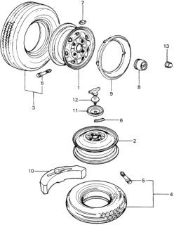 1982 Honda Civic 5 Door ** (WAGOVAN) KA HMT Wheels Diagram