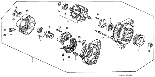 1995 Honda Accord Alternator (Denso) Diagram