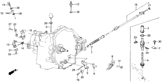 1987 Honda Civic Lever, Throttle Control Diagram for 27494-PF4-000