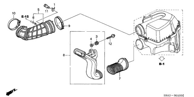 2005 Honda CR-V Air Flow Tube Diagram