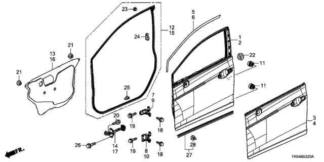 2015 Honda Civic Front Door Panels Diagram