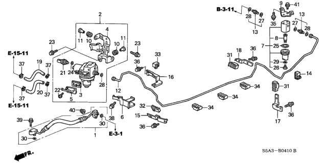 2002 Honda Civic 4 Door GX KA CVT Fuel Pipe (CNG) Diagram