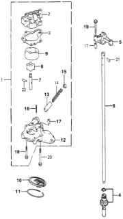 1983 Honda Accord Shaft, Oil Pump Diagram for 15125-PC1-000