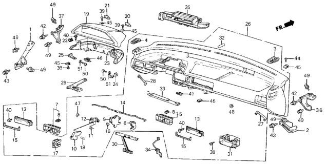 1987 Honda Civic Instrument Panel Diagram