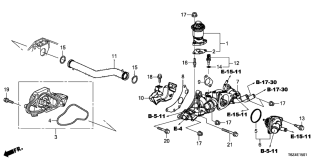 2021 Honda Ridgeline Water Pump Diagram