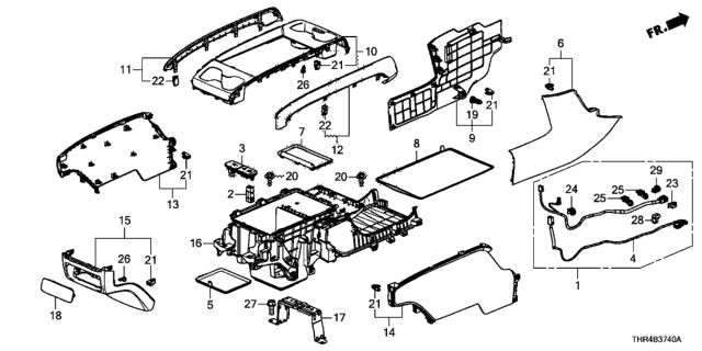 2020 Honda Odyssey Mat, FR. Console Box *NH900L* (DEEP BLACK) Diagram for 83406-THR-A01ZA