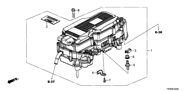 2019 Honda Clarity Plug-In Hybrid Nut, 3 Phase (M12) Diagram for 90002-5Y3-003