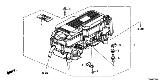 2020 Honda Clarity Plug-In Hybrid PCU ASSY Diagram for 1B000-5WJ-A11