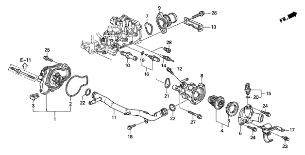 1999 Honda Accord Water Pump - Sensor Diagram