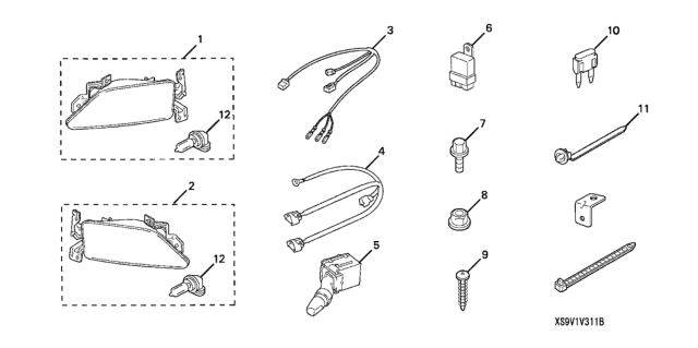 2006 Honda Pilot Foglight Set Diagram for 08V31-S9V-101B