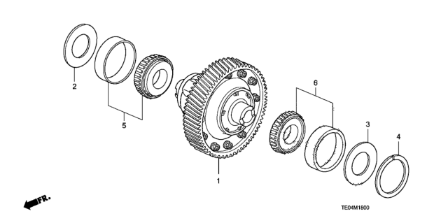 2008 Honda Accord 2 Door EXL-V6 KL 6MT MT Differential (V6) Diagram