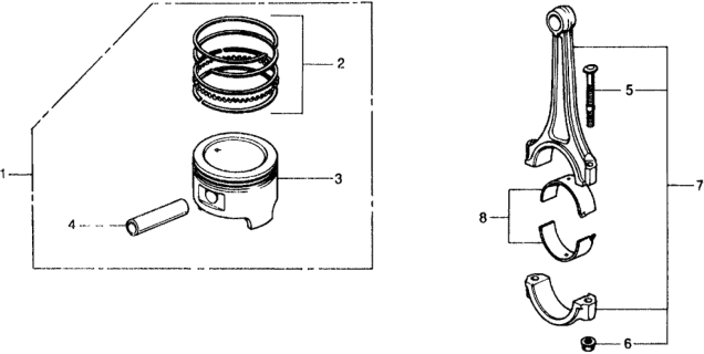 1977 Honda Civic Piston - Connecting Rod Diagram