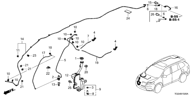 2020 Honda Passport Windshield Washer Diagram