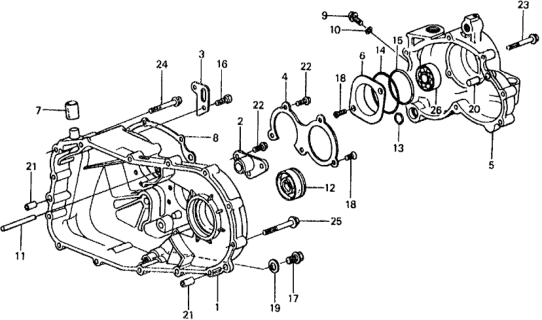1978 Honda Civic 5 Door ** KH HMT HMT Transmission Housing Diagram