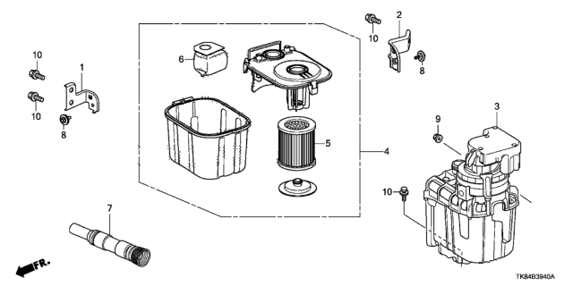 2016 Honda Odyssey Canister Assy., Vacuum Diagram for 84904-TK8-A01