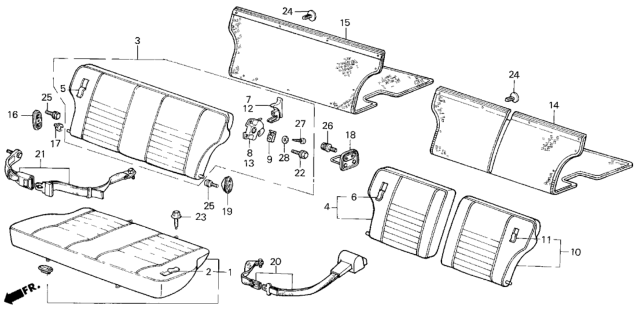 1984 Honda Civic 3 Door ** (1300) KA 4MT Rear Seat - Seat Belt Diagram