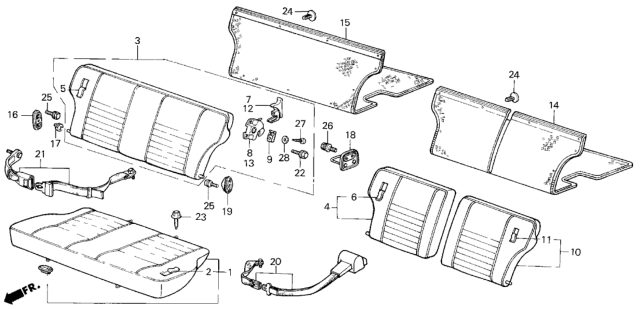 1987 Honda Civic Rear Seat - Seat Belt Diagram 1