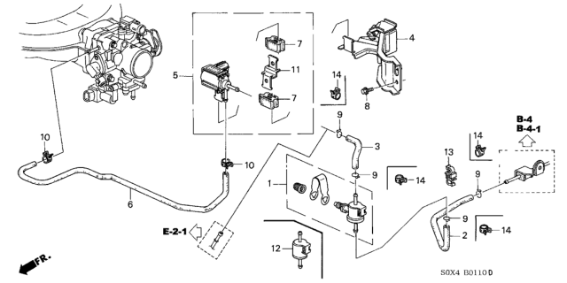 2003 Honda Odyssey 5 Door EX KA 5AT Purge Control Solenoid Valve Diagram