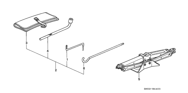 1991 Honda Accord Tool - Jack Diagram