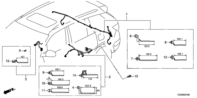 2019 Honda Passport WIRE HARN, RR. Diagram for 32108-TGS-A70