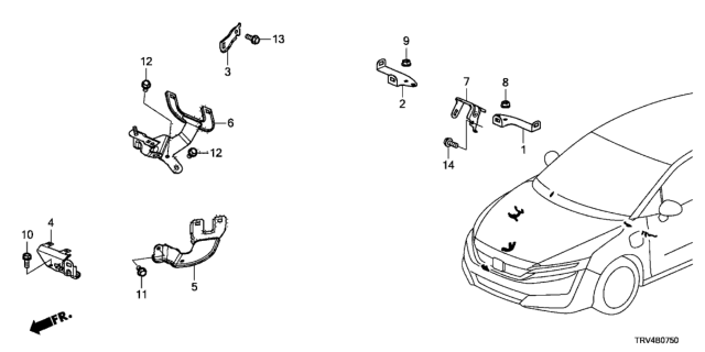 2017 Honda Clarity Electric 4 Door TRNG (CLARITY ELC) KA 1AT Wire Harness Bracket Diagram