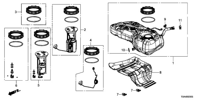 2012 Honda CR-V Tank, Fuel Diagram for 17044-T0A-A00