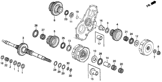 1994 Honda Del Sol 2 Door SI KL 4AT AT Mainshaft Diagram