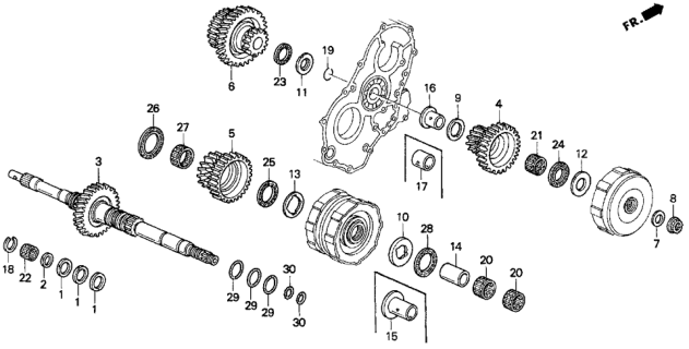 1993 Honda Del Sol AT Mainshaft Diagram