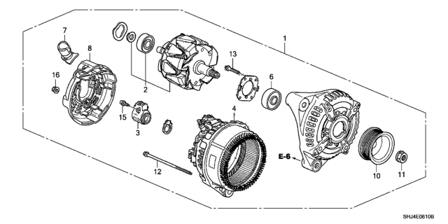 2010 Honda Odyssey Alternator (Denso) Diagram
