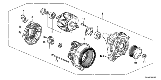 2005 Honda Odyssey Alternator (Denso) Diagram