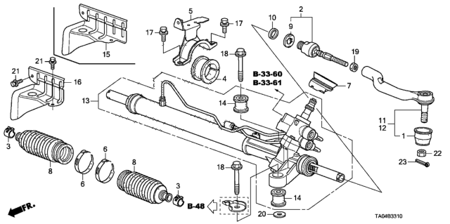 2010 Honda Accord P.S. Gear Box Diagram