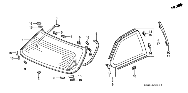 2000 Honda Civic Garnish Assy., R. Quarter Diagram for 73810-S00-A00