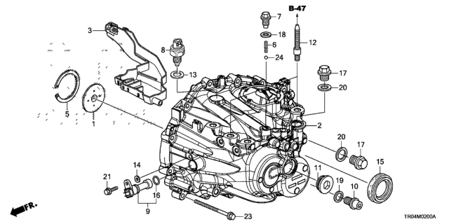 2012 Honda Civic MT Transmission Case (1.8L) Diagram