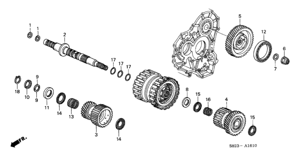 1998 Honda Accord Bearing, Needle (38X44X29) Diagram for 91012-P6H-003