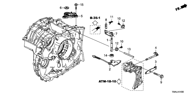 2020 Honda Civic AT Control Shaft - Position Sensor Diagram