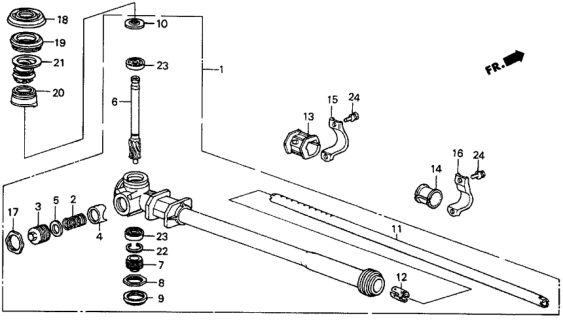 1985 Honda Civic Bracket B, Steering Rack Diagram for 53438-SB2-000