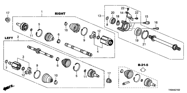 2013 Honda Civic Driveshaft - Half Shaft (2.4L) Diagram