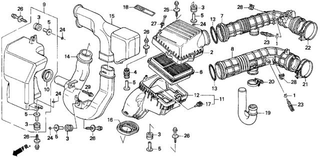 1995 Honda Del Sol Air Cleaner Diagram