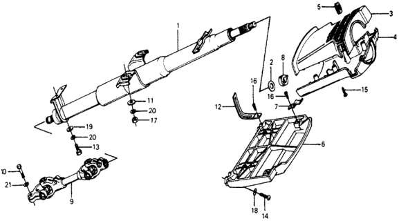 1976 Honda Accord Steering Column Diagram