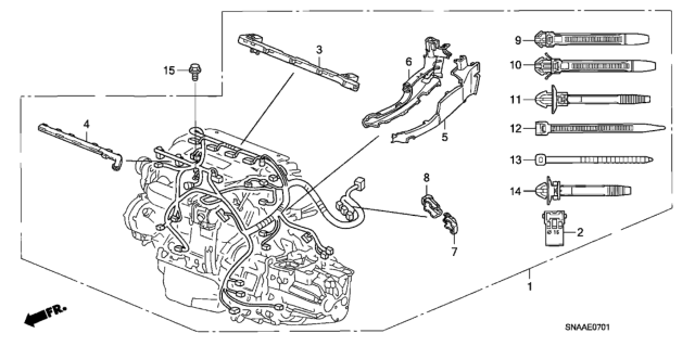 2009 Honda Civic Engine Wire Harness (2.0L) Diagram