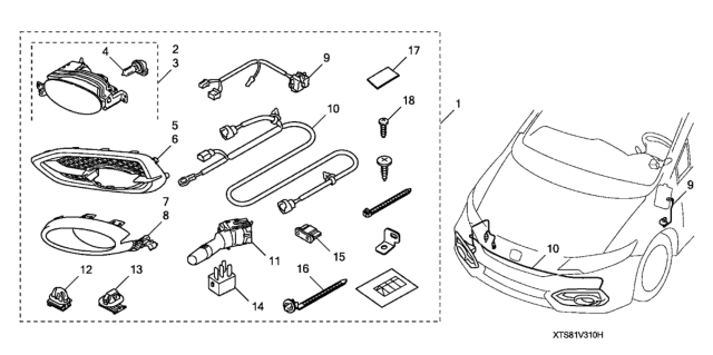 2014 Honda Civic 2 Door EX KA CVT Foglight (Auto Light With Lane Watch) Diagram