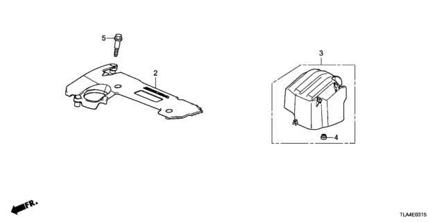 2018 Honda CR-V 5 Door 24LX (2WD/INDIANA) KA CVT Engine Cover (2.4L) Diagram