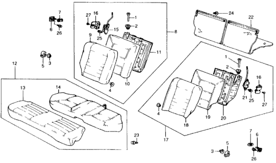 1990 Honda Civic Rear Seat Diagram