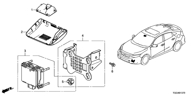 2019 Honda Civic RADAR SUB-ASSY. (REWRITABLE) Diagram for 36803-TGG-A25
