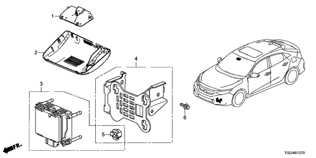 2020 Honda Civic RADAR SUB-ASSY. (REWRITABLE) Diagram for 36803-TGG-A51