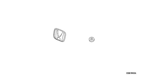 2005 Honda Accord 4 Door EX KA 5AT "H" Chrome Mark Diagram