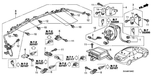 2007 Honda Civic Module Assembly, Driver Side Curtain Airbag Diagram for 78875-SVA-A81