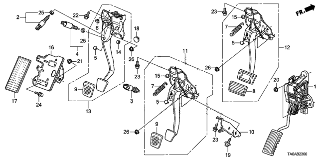 2012 Honda Accord Pedal Diagram